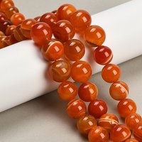 Brins de Perles en Agate Banded Naturelle Graduée, Orange Foncé, 6-16mm