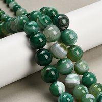 Brins de Perles en Agate Banded Naturelle Graduée, Verte, 6-16mm