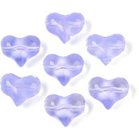 Perles en Verre Transparent en Forme de Coeur, Bleu Ardoise Moyen, 460pcs — Perles à bijoux