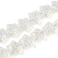 Electroplate Transparent Glass Star Beads Strands, Light Yellow