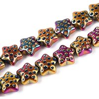 Electroplate Transparent Glass Star Beads Strands, Colorful, 40pcs — Jewelry Beads