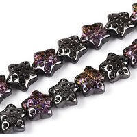 Electroplate Transparent Glass Beads Strands, Star, Camellia — Jewelry Beads