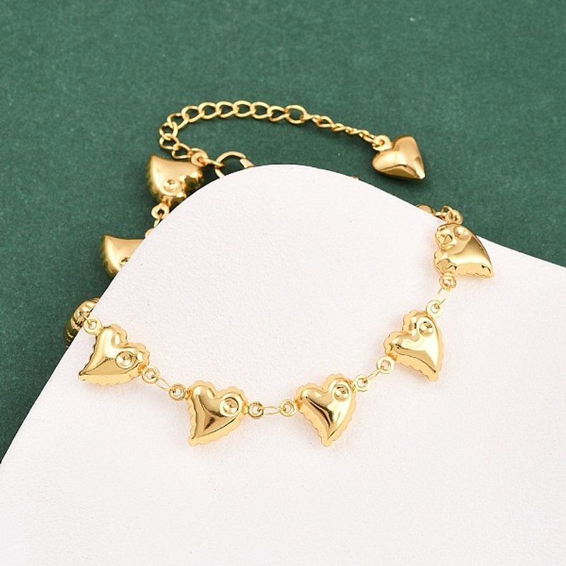 Bracelet en acier inoxydable 304 avec maillons en forme de cœur pour la Saint-Valentin — Bracelet Femme