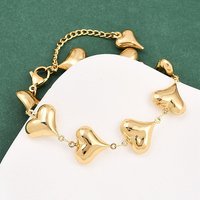 Bracelet Chaîne en Acier Inoxydable avec Cœurs pour Femmes — Bracelet Femme