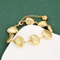 Beach 304 Stainless Steel Shell Sea Animals Link Chain Bracelet — Bracelet Women