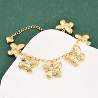 Bracelet en Acier Inoxydable 304 avec Charme Papillon pour Femmes, Doré — Bracelet Femme