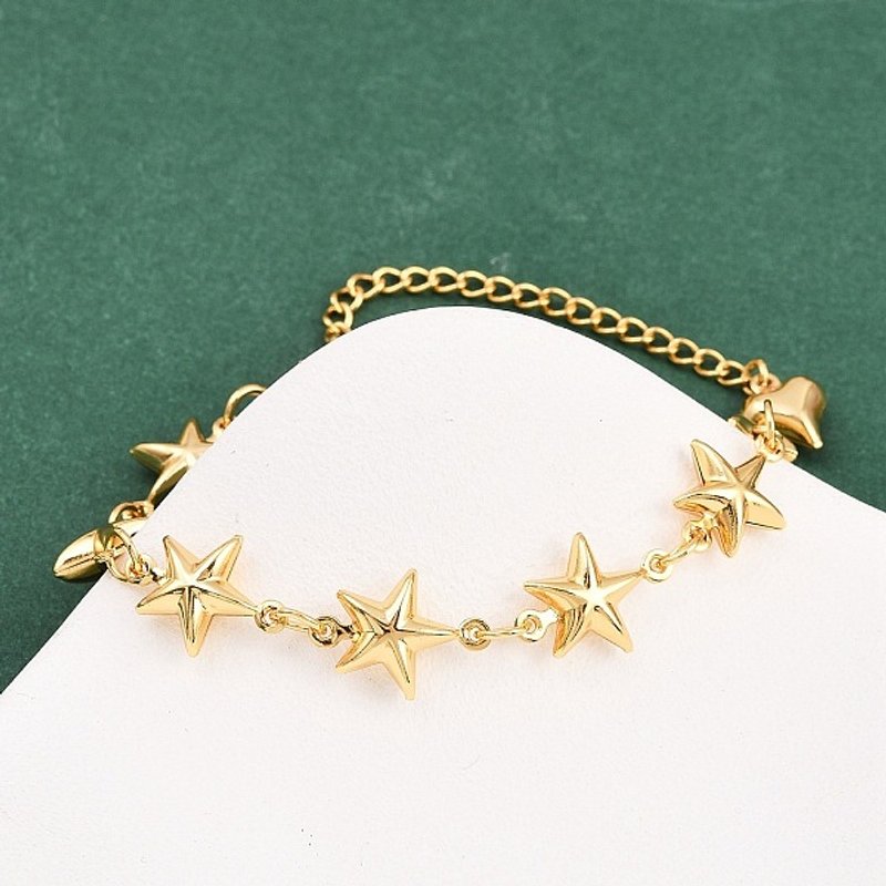 Bracelet en Acier Inoxydable 304 pour Femmes, Design Étoile, 7-3/8 pouces — Bracelet Femme