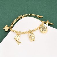 304 Stainless Steel Charm Bracelets for Women, Golden, 7-1/2 inch — Bracelet Women