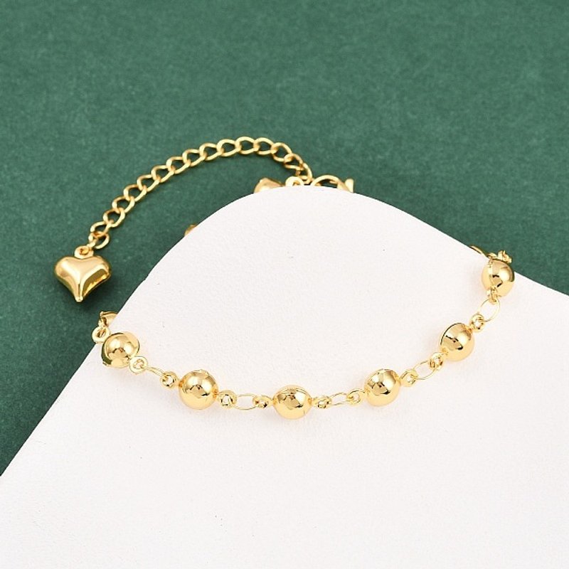 Bracelet en Acier Inoxydable 304 pour Femmes, Liens Ronds, Doré, 7-3/8 pouces — Bracelet Femme