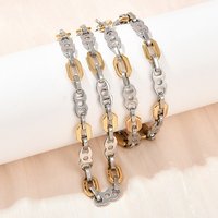 Collier en Chaîne à Maillons Ovales en Acier Inoxydable 201 pour Femmes — Collier pendentif