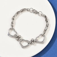 Bracelet en chaîne en acier inoxydable 201 pour femmes avec fermoir en cœur — Bracelet Femme