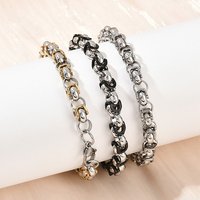 Bracelet en acier inoxydable byzantin 201 pour femmes, couleur mixte — Bracelet Femme