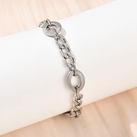 Bracelet en chaîne ovale texturé en acier inoxydable 201 pour femmes — Bracelet Femme