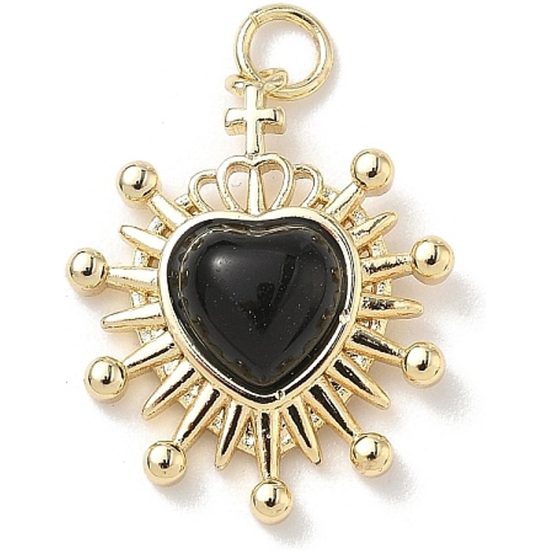 Heart Brass Pendants with 18K Gold Plating and Jump Ring — Charms & Pendants