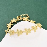 Bracelet en Lien en Laiton pour Femmes, Plaqué Or 18K, 7 Pouces — Bracelet Femme