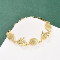Bracelet en Laiton pour Femmes, Plaqué Or 18K, Formes Mixtes — Bracelet Femme