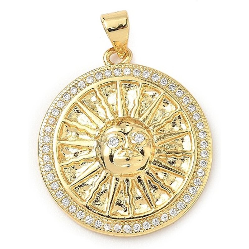 Pendentifs en Zircon Cubique Micro Pave en Laiton, Plaqué Or 18K — Breloques et pendentifs