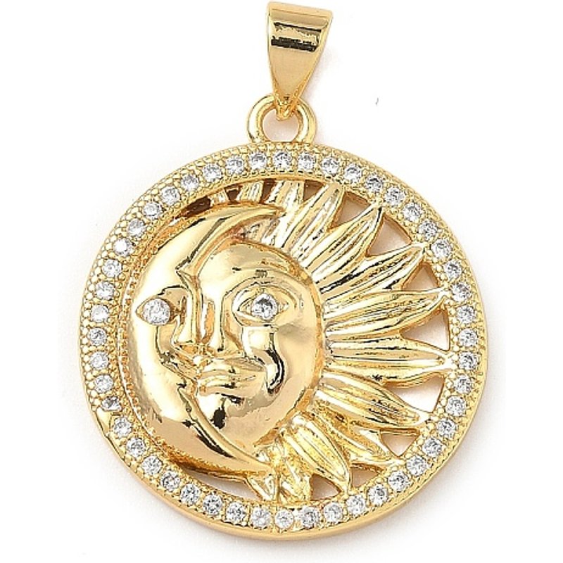 Pendentifs en laiton Micro Pave Zircon Cubique, Plaqué Or 18K — Breloques et pendentifs