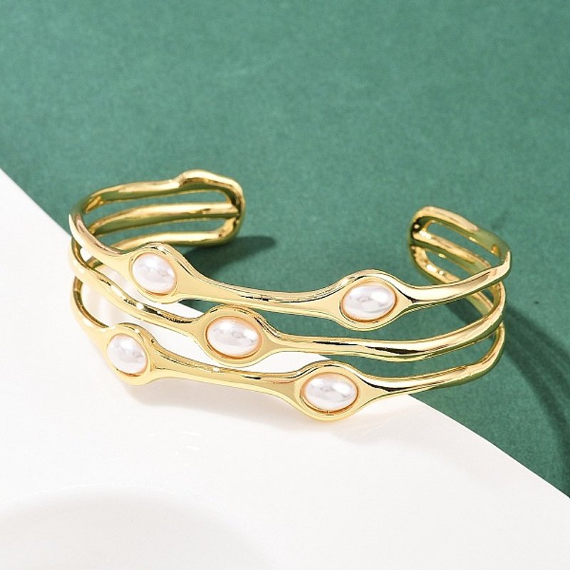 Bracelets Cuff en Laiton et Plastique ABS de 22MM pour Femmes — Bracelet Femme