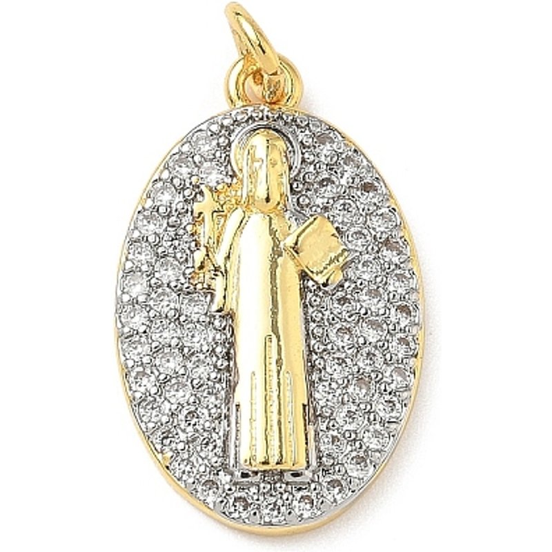 Pendentif en laiton micro pave zircon cubique avec Saint Benoît
