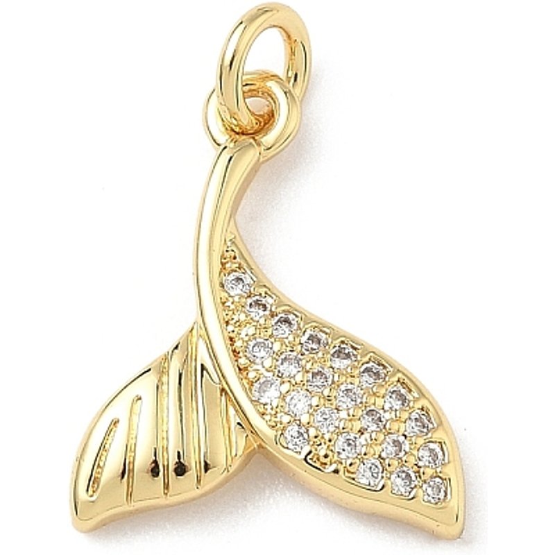 Pendentif en laiton micro pave zircon cubique en forme de queue de poisson — Breloques et pendentifs