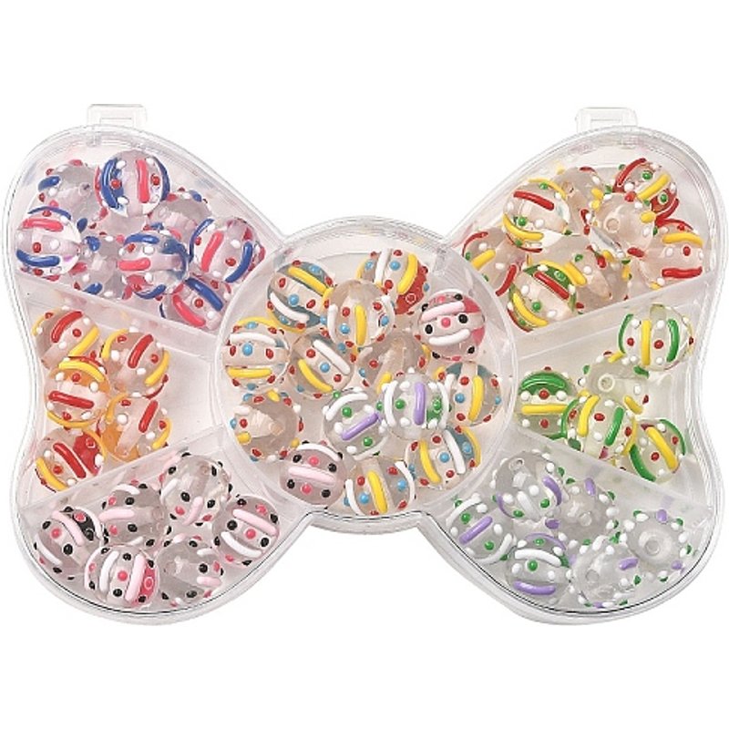 52Pcs Christmas Theme Resin Enamel Beads with Plastic Box — Jewelry Beads