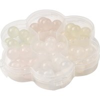 42Pcs Iridescent Round Resin Beads with Plastic Box