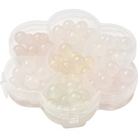 70Pcs Iridescent Round Resin Beads with Plastic Box