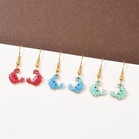Ocean Series 304 Stainless Steel Enamel Dangle Earrings, Crab — Costume Jewelry