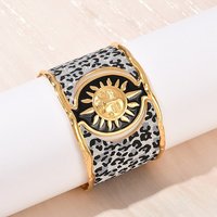 304 Stainless Steel Cuff Bangle for Women, 18K Gold Plated — Bracelet Women