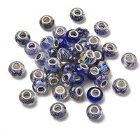 Printed Transparent Resin European Beads with Silver Cores