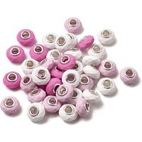 Spray Painted Faceted Resin European Beads with Silver Cores — Jewelry Beads