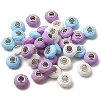 Spray Painted Faceted Resin European Beads with Silver Cores — Jewelry Beads
