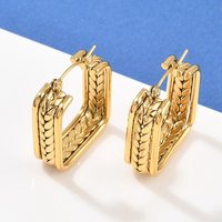 304 Stainless Steel Square Hoop Earrings - 18K Gold Plated — Hoop Earrings