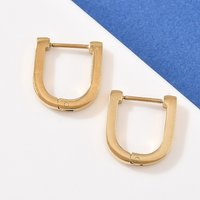 304 Stainless Steel Arch Hoop Earrings, 18K Gold Plated — Hoop Earrings