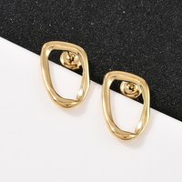 304 Stainless Steel Nuggets Stud Earrings, 18K Gold Plated — Costume Jewelry