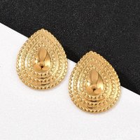 304 Stainless Steel Teardrop Stud Earrings with 18K Gold Plating — Costume Jewelry