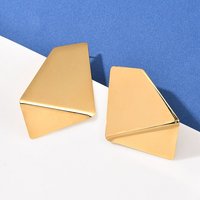 304 Stainless Steel Nuggets Stud Earrings, 18K Gold Plated — Costume Jewelry