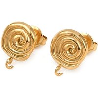 304 Stainless Steel Stud Earring Findings, 16K Gold Plated — Jewelry Findings