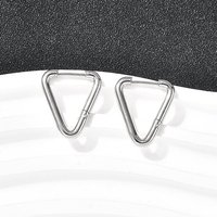 201 Stainless Steel Triangle Hoop Earrings with Surgical Steel Pins — Hoop Earrings