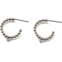 Brass C-Shaped Stud Earring Findings with Loop, Platinum & Golden — Jewelry Findings