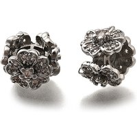 Brass Micro Pave Cubic Zirconia Flower Beads, Platinum, 11.5x8.5mm — Jewelry Beads
