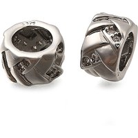 Brass Micro Pave Clear Cubic Zirconia European Beads, Flat Round