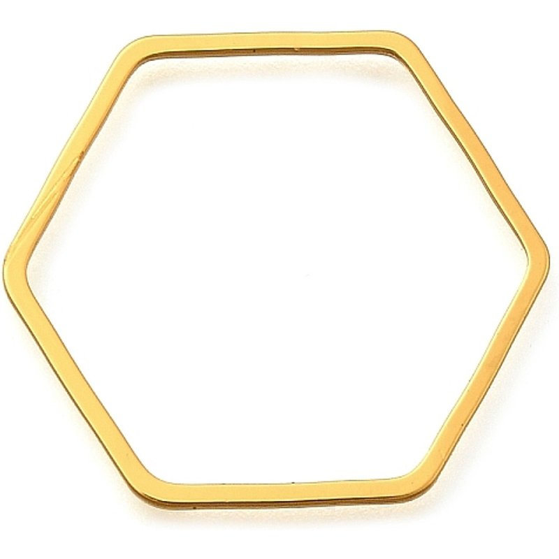 Brass Hexagon Linking Rings, 18K Gold Plated — Jewelry Findings