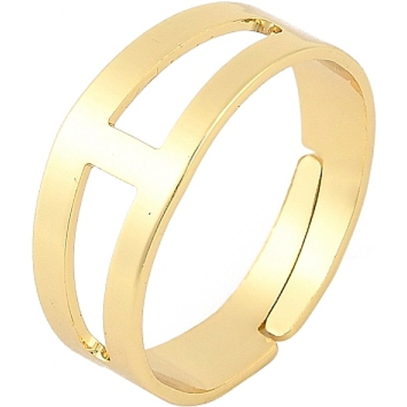 Réglages de Bagues Ajustables en Laiton, Plaqué Or 18K