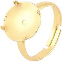 Brass Adjustable Finger Ring Findings with 18K Gold Plating — Jewelry Findings