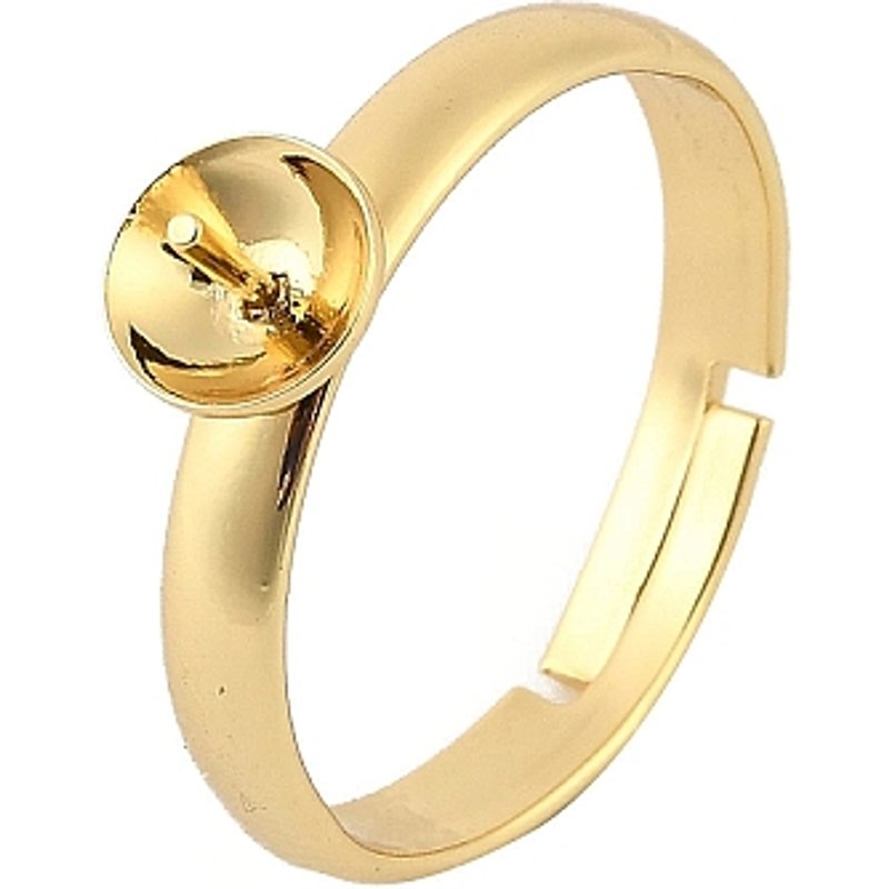 Réglages de Bague Ajustables en Laiton pour Perles à Demi Perçées