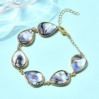 Natural Abalone Shell Teardrop Link Chain Bracelet for Women — Bracelet Women