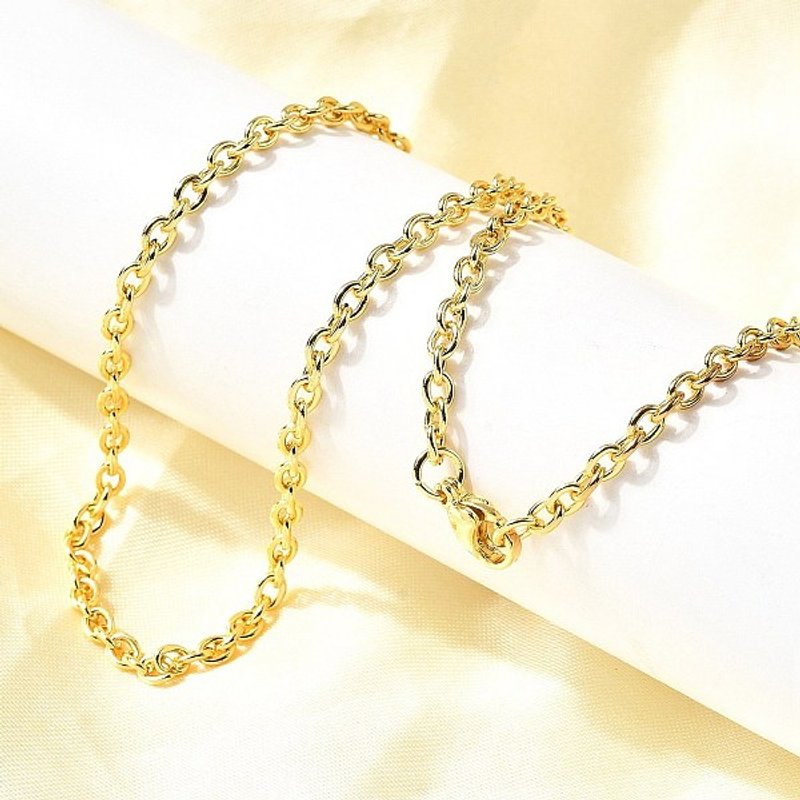 Collier en chaîne en acier inoxydable 202, 19,76 pouces, doré — Collier pendentif