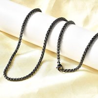 Collier en Acier Inoxydable 201, Chaîne en Boîte, Gunmetal, 27.60 pouces — Collier pendentif